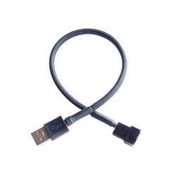 Usb To 4pin Cable Sleeve Nylon Net Computer Case Fan Conversion Cable 5v Usb Cable Cpu Fan Adapter Cable