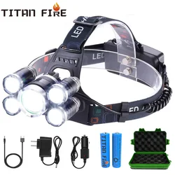 ZK20 Headlamp High Lumens4Q5/2Q5 Ultra Bright LED Headlight 4 Modes Rechargeable Waterproof Outdoor  Fishing Flashlight Hunting