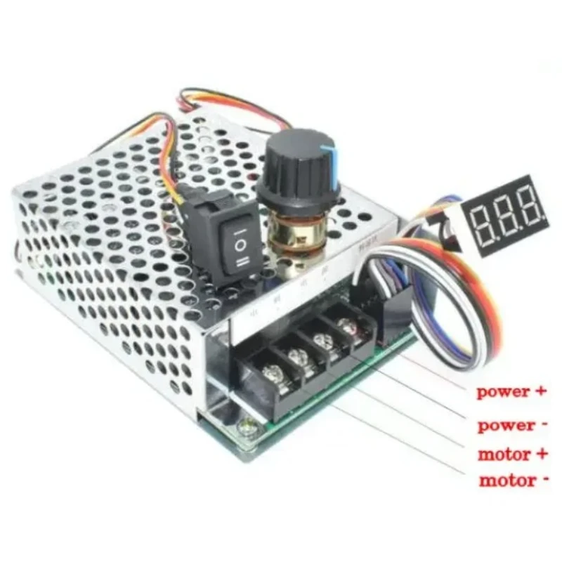 Digital Display 0~100% adjustable DC 10-50V 40A DC Motor Speed Controller PWM 12V 24V 48V 2000W MAX 60A Reversible