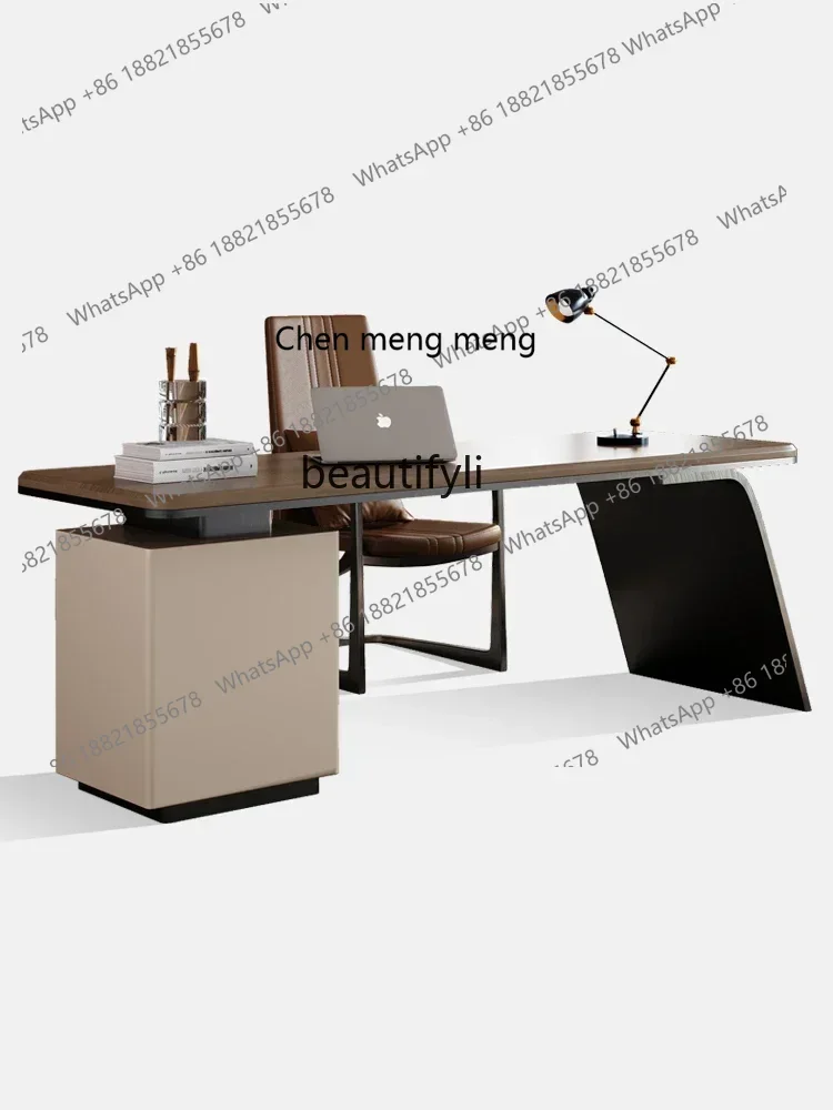 

Modern Simple Desk Light Luxury Home Desk Cream Style Computer Desk