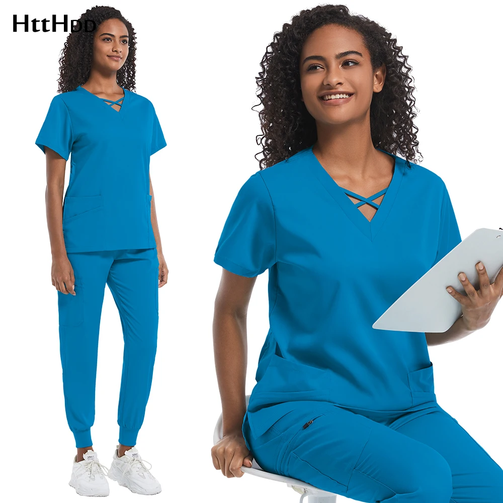 

Scrubs Uniform Dental Clinic Supplies Medical Blouse Pant High-quality Hospital Doctor Nurse Scrub Set Women Beautician WorkWear