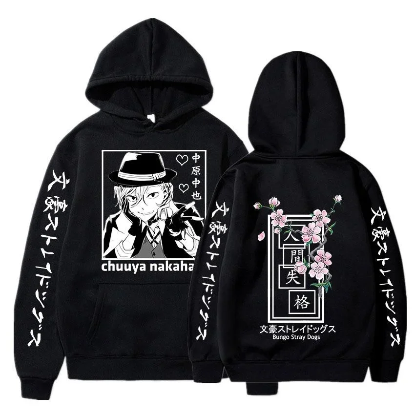 

25 Bungo Stray Dogs Anime Hoodies Chuuya Nakahara Sweatshirts Harajuku Men's Hoodies Long Sleeve Pullover Cartoon Sweatshirt