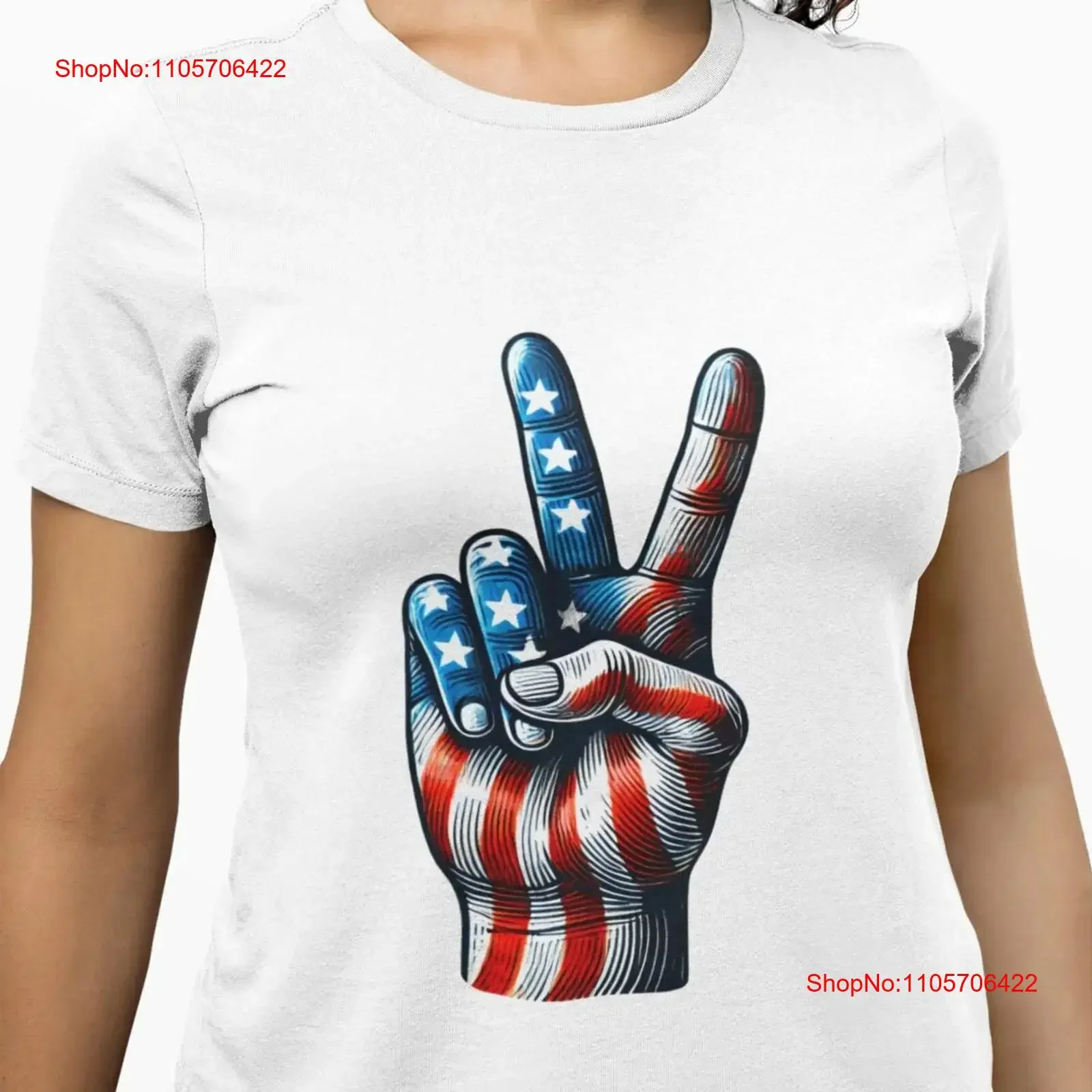 American Flag Peace Sign T Shirt Patriotic USA Hand Gesture Novelty Design Top for Fourth of July Veterans Day vintage Washed