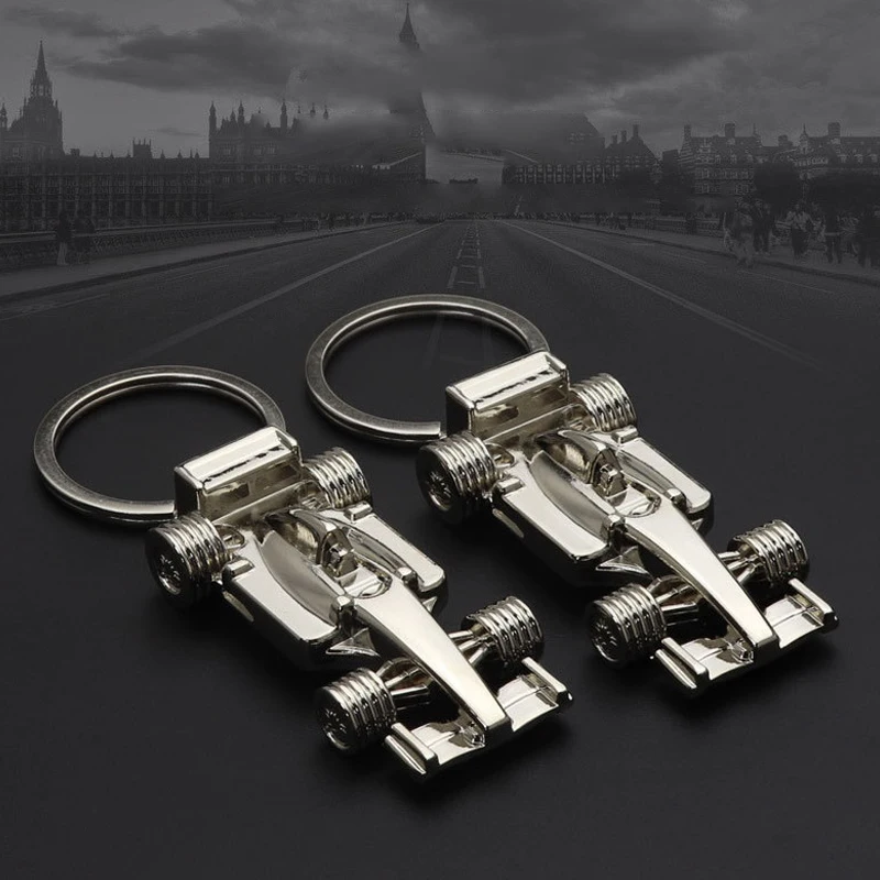 F1 Keychain Racing Activity Gift Personality Pendant Key Buckle Silver Color Car Key Chain Men's Jewelry Keyring