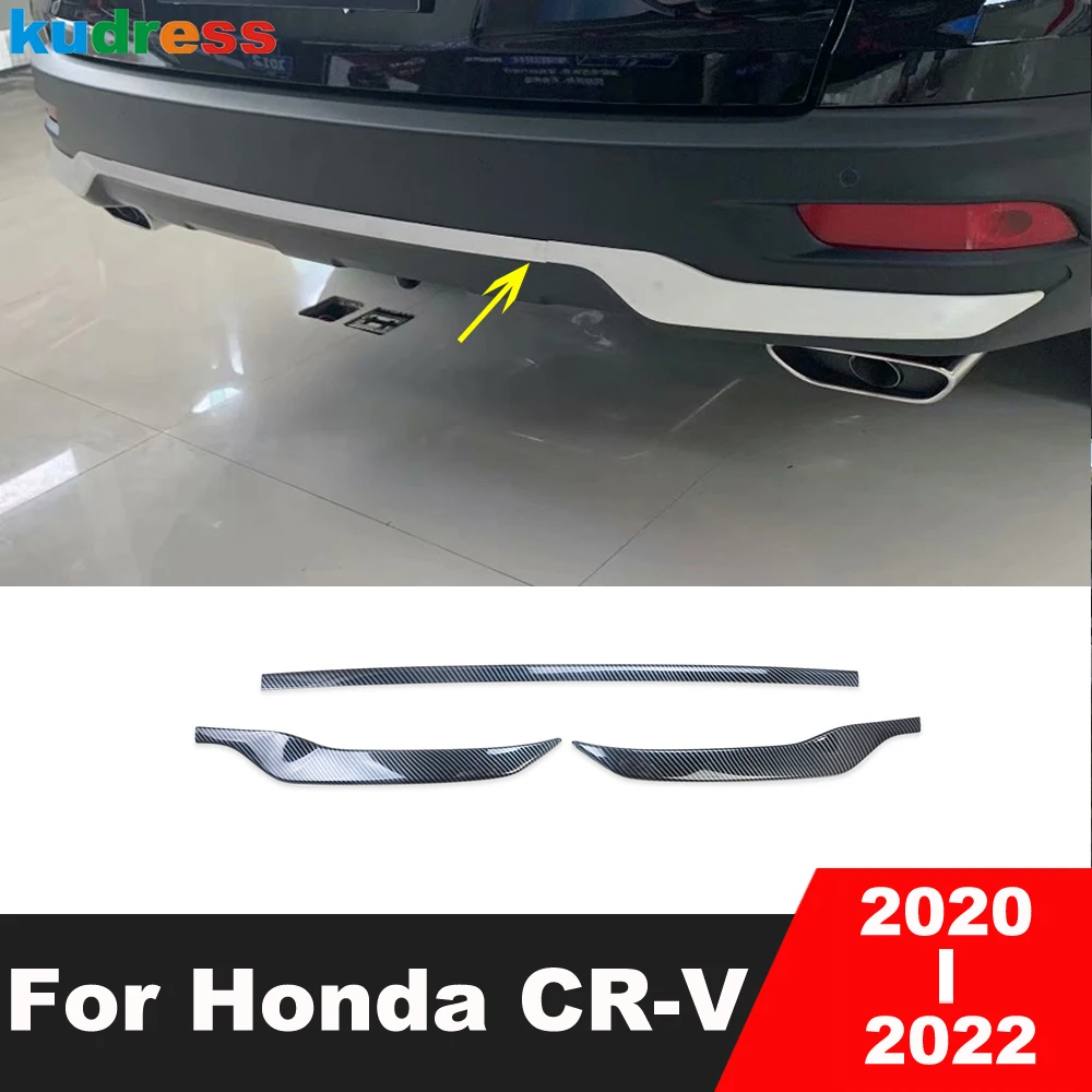 Rear Bottom Bumper Cover Trim For Honda CRV CR-V 2020 2021 2022 Carbon Fiber Tail Trunk Bar Lip Molding Strip Car Accessories