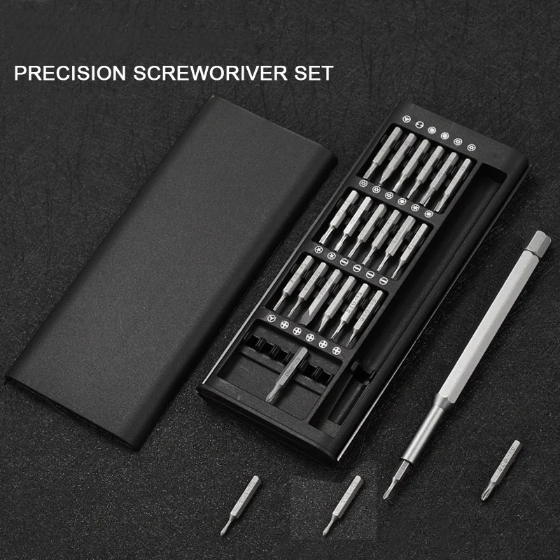 25 In 1 With 24pcs Magnetic Precision Screwdriver Set Mini Pocket Screwdriver Set, Small Repair Set for Mobile Phone/PC/Came UAV