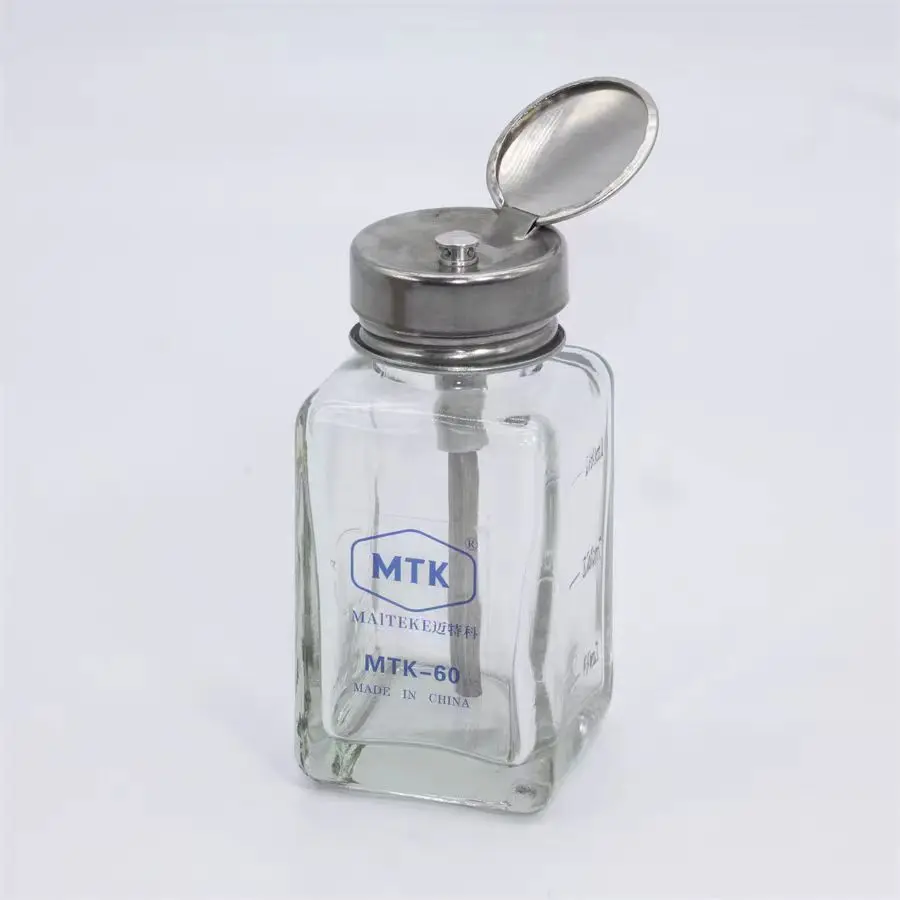 MTK-60 180ML Square Glass Alcohol Bottle With High Sealing and Leak Proof Mobile Phone Repair  Cleaning Tool