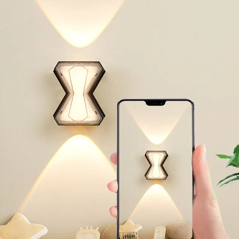 Lâmpada de parede led atmosfera diamante moderna sala estar quarto pátio decoração para cima e para baixo lâmpada parede luminosa