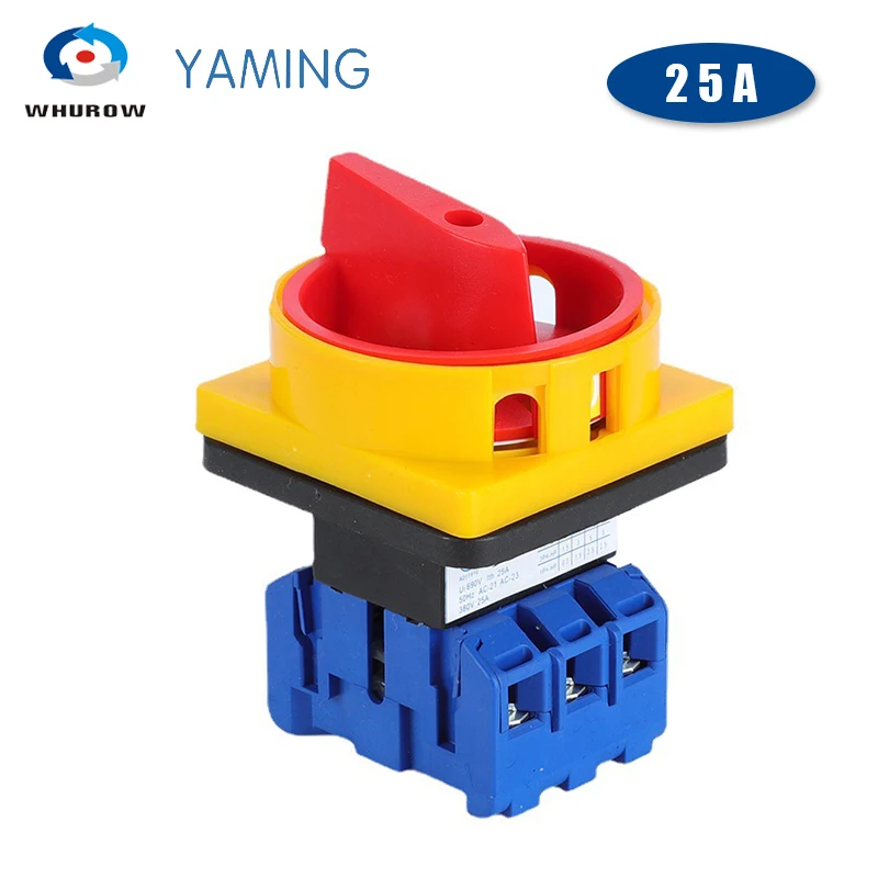 YMD11-25A 3P 690V Isolator Switch Padlock Disconnect Selector With ON-OFF Panel Power Control Replace LW30