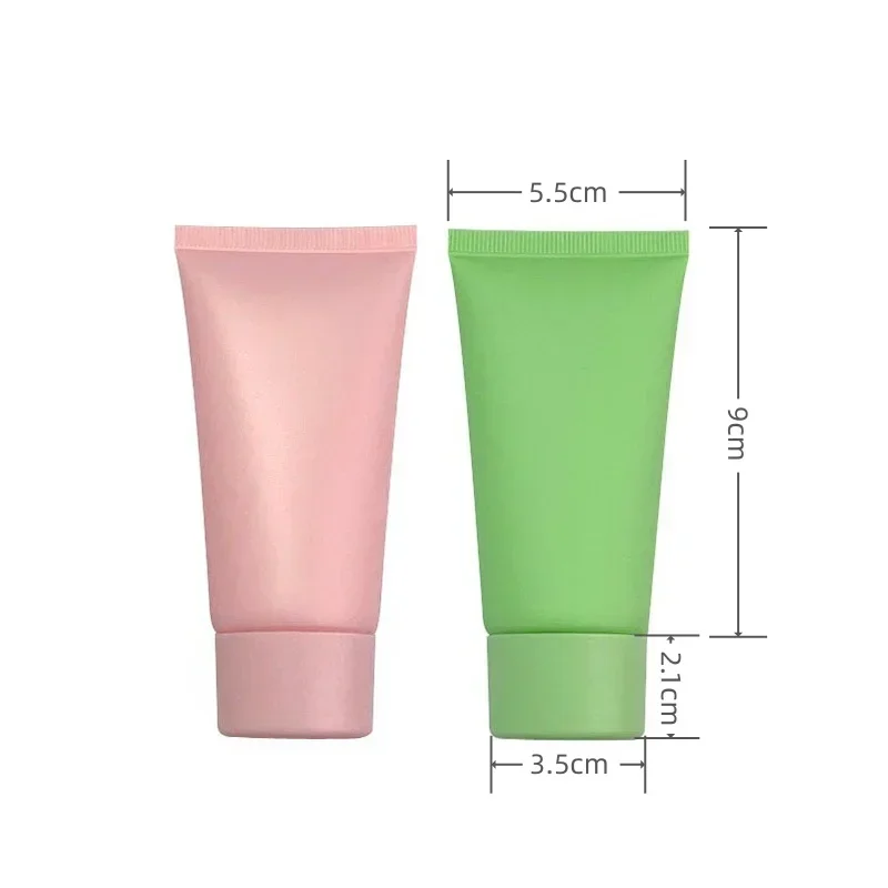 4-5Pcs 50ml Matte Pink Green Cosmetic Hose, Empty Squeeze Soft Tube, Cream Bottles, Facial Lotion Cosmetic Containers Wholesale