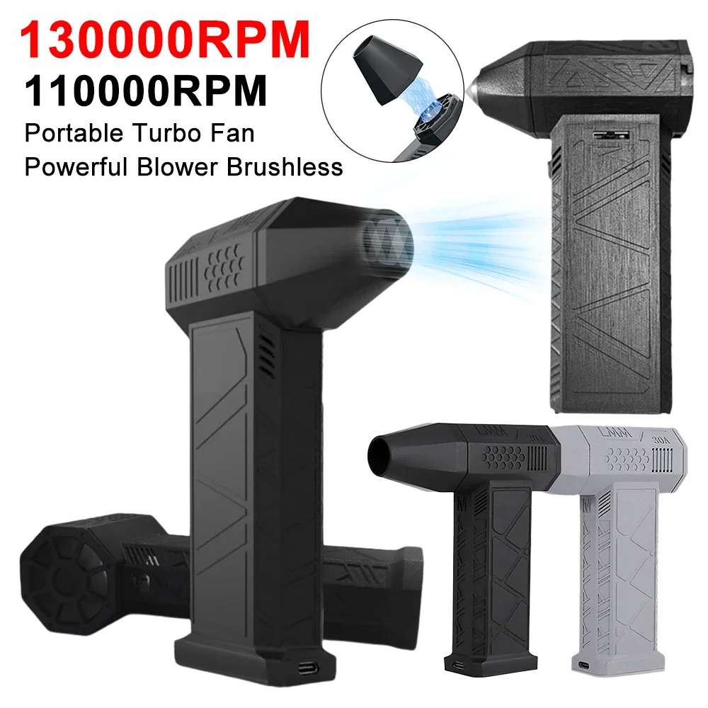 

130000RPM 110000RPM Portable Violent Blower Mini Turbo Jet Fan Handheld Brushless Motor Wind Speed 52m/s Industrial Duct Fan