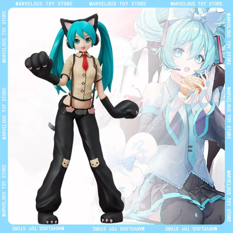 本物のセガ-spm-初音ミクプロジェクト歌姫猫バージョンフィギュア賞モデルグッズ像カスタマイズされた装飾誕生日ギフト