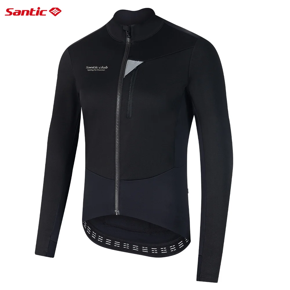 Santic Men Winter Thermal Cycling Jerseys Windproof Warm Fleece Long Sleeve Road Bike Shirt Bicycle Clothing TM25C01188H