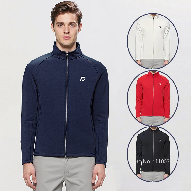 Golfist Winter Autumn Golf Jacket Men Stand Up Collar Zipper Windbreaker Coat Male Thick Windproof Golf Jacket Tops S-4XL