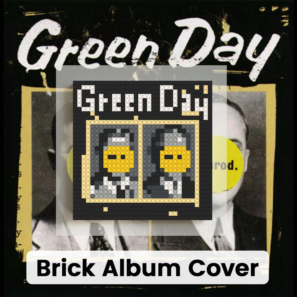 

G-Green Day Pop Punk Album Cover Building Blocks Mosaic Pixel Art Wall Hanging Painting Home Bedroom Living Room Wall Decor