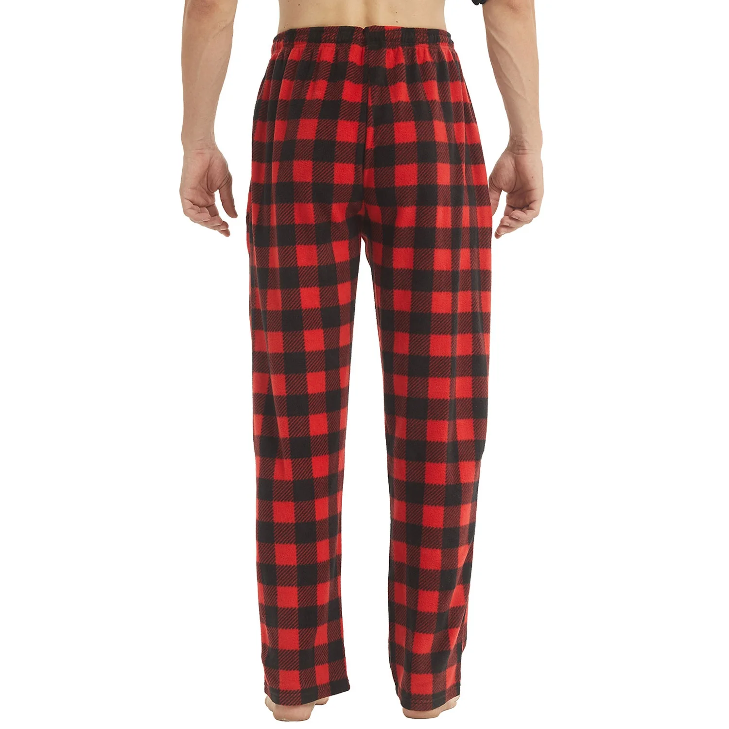 Mens Pajama Pants Set Bottoms Fleece Lounge Sleepwear Lightweight Plaid pj Pants with Pockets Microfleece