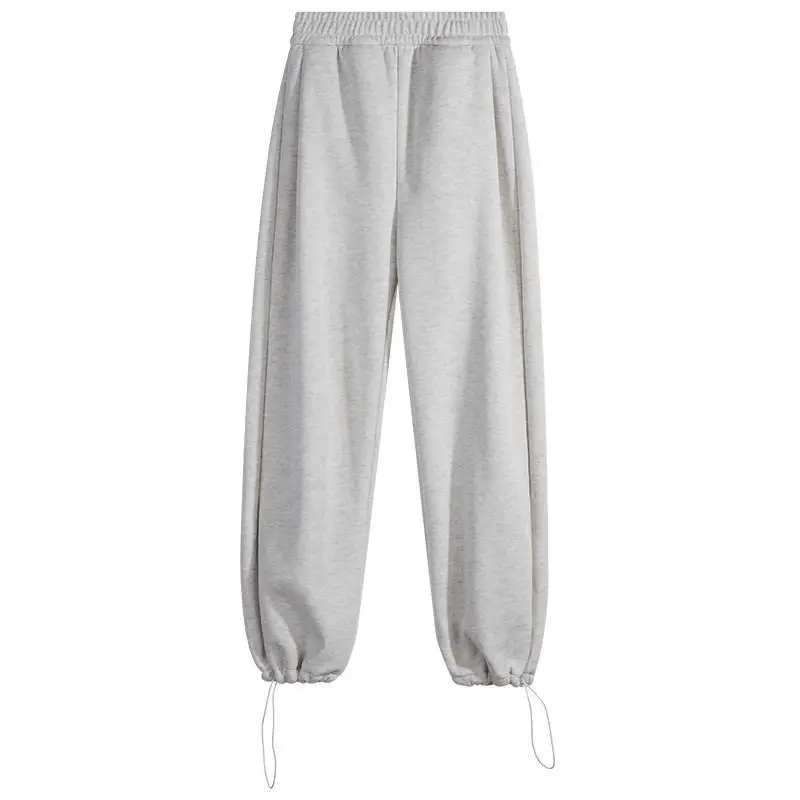 Pantalon de Sport ample de Style américain pour femmes, blanc, gris, automne hiver, printemps, pantalon de survêtement décontracté, pantalon à jambes larges coniques