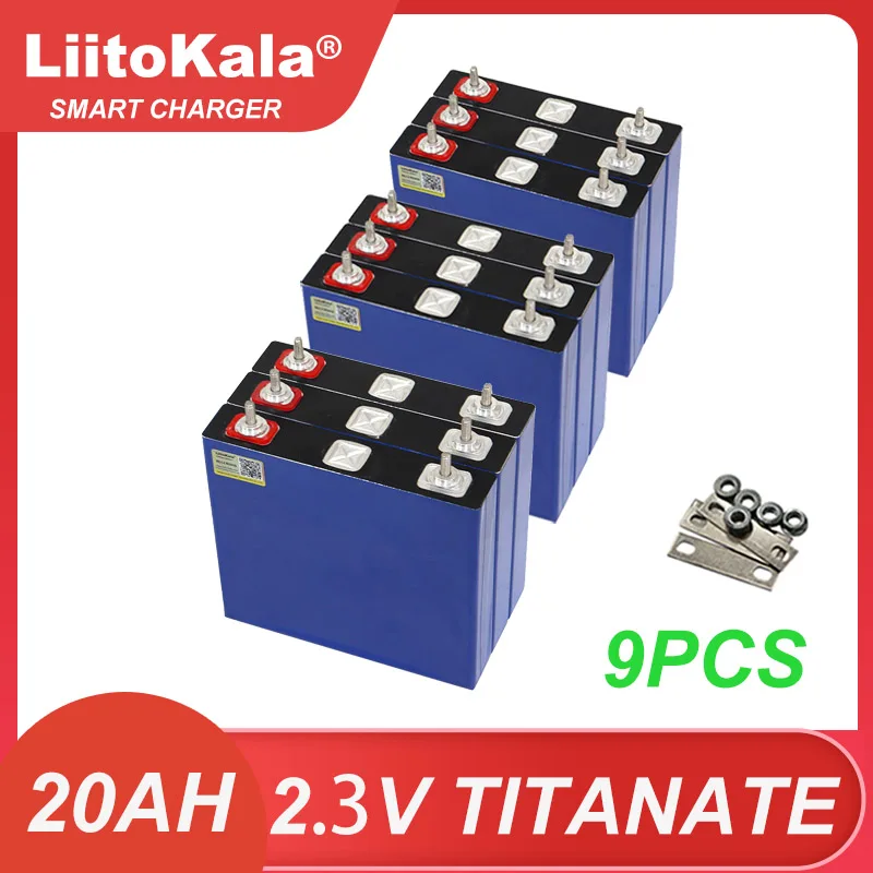 

9pcs 2.3V 20Ah Lithium Titanate battery LTO 10C 200A discharge DIY 12V 24V low temperature resistant batteries Tax Free