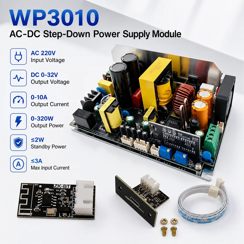 WP3010 Adjustable DC Stabilized Power Module AC220V Input 0‑32V 10A 320W Constant Voltage Constant Current With Color Screen