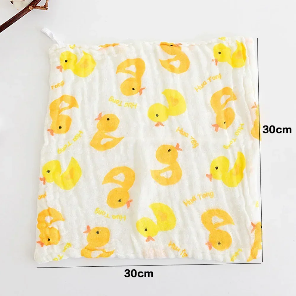 JJYY Six-layer Printed Washed Gauze Hand Towel Baby Cartoon Sweat Towel Baby Face Wash Bath Towel