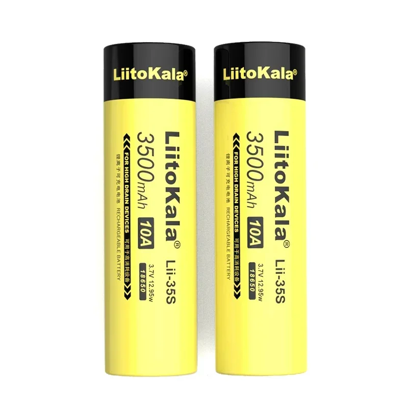 Hot selling LiitoKala long-life 18650 Battery Lii-35S 3.7V Li-ion 3500mAh 10A discharge Power battery For high drain devices