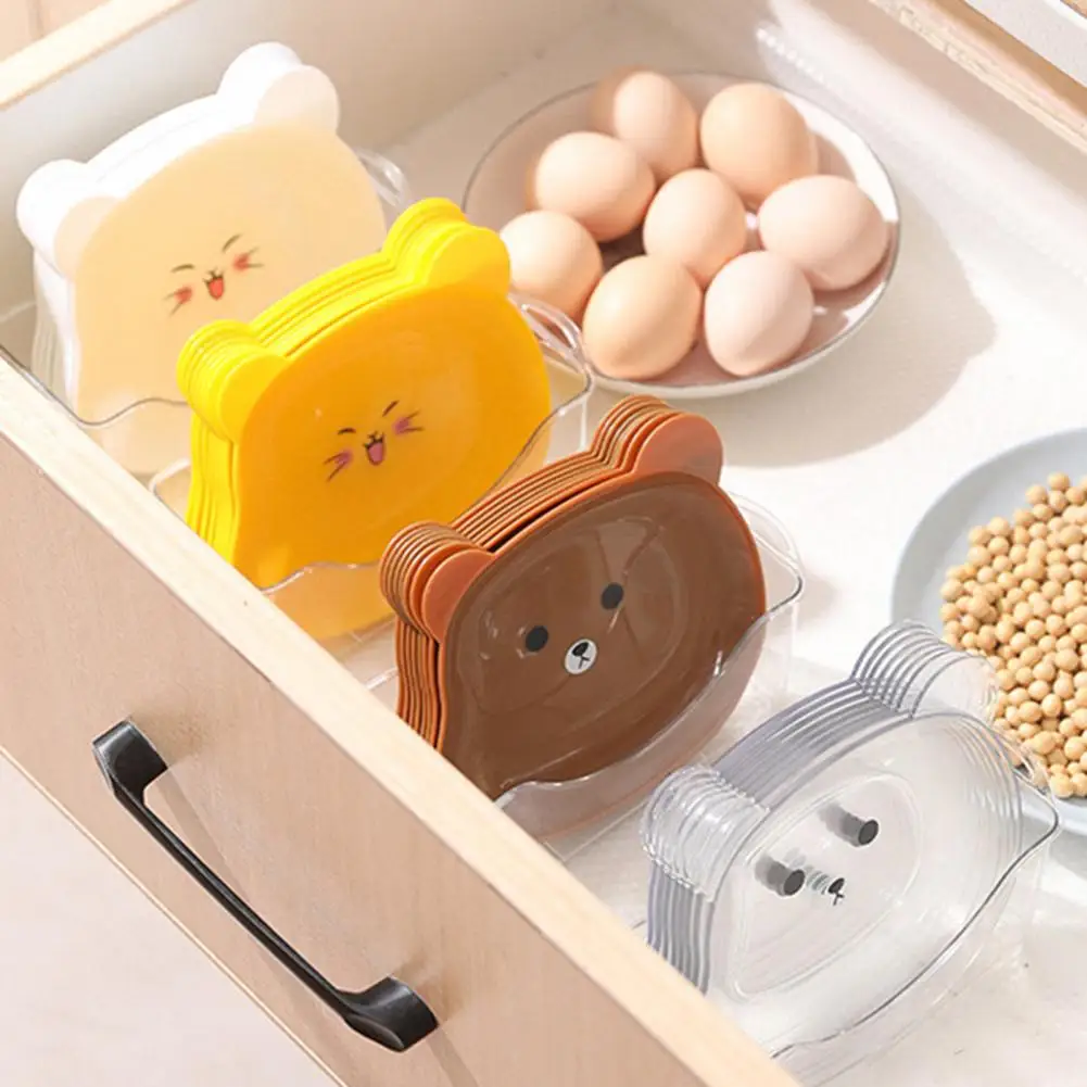 2 Pcs Useful Snack Plate Easy to Clean Plastic BPA Free Safe Cartoon Bear Shape Sauce Dish Dinnerware Gadget Kitchen Accessories