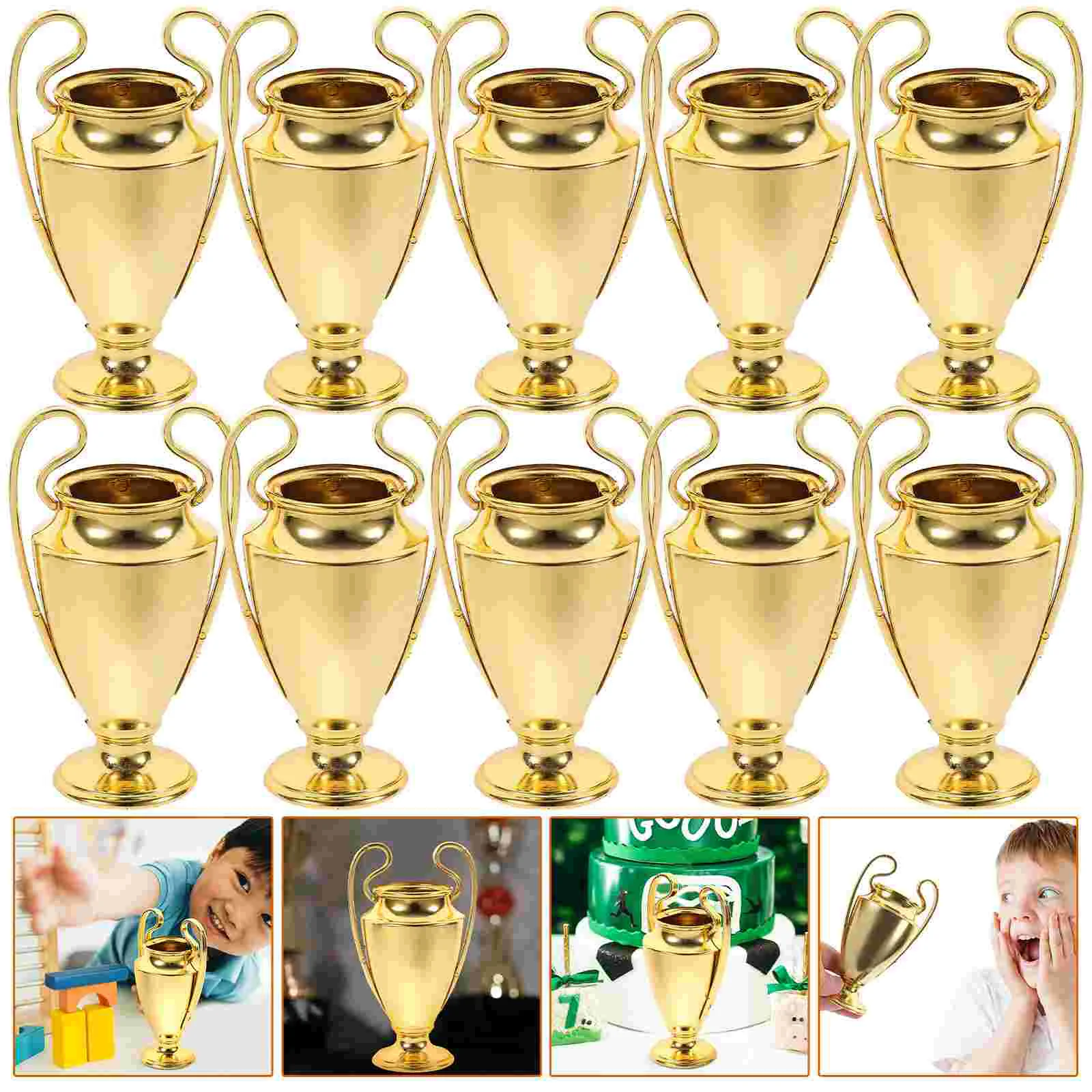 10 Pcs Trophy Candy Jar Compact Award Small Delicate Prize Trophies Plastic Child Desktop Accessories