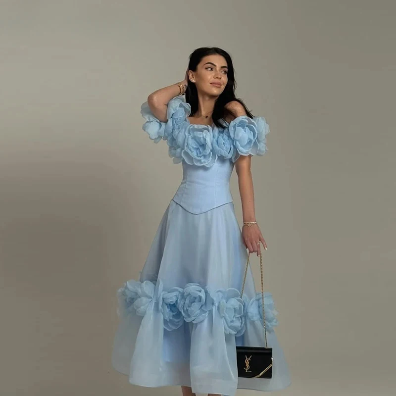 

A Line Off Shoulder Prom Dresses Organza Satin Arab Evening Gown Dubai Formal Dress Robes De Soirée Customized MCDV