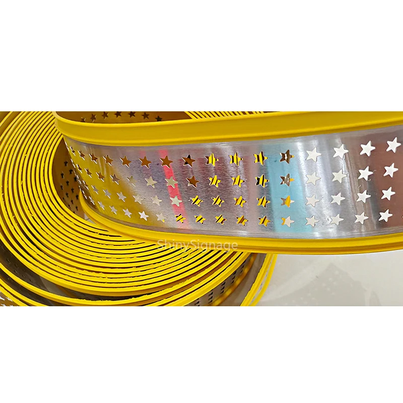 Striscia di lettere a canale perforato con piastra in alluminio da 80 mm, oro, 1 rotolo, con fori per pentagramma, materiale per la creazione di cartelli illuminati fatti a mano