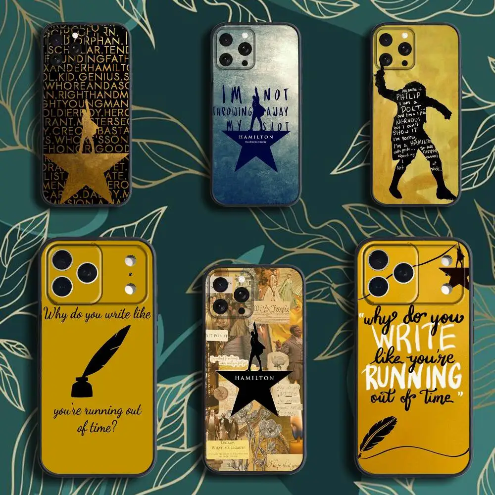 

Hamilton Musical Lyrics Phone Case For iPhone 17,16,15,14,13,12,Pro,Max,Plus,E,SE4,Air,Mini Black Soft Box