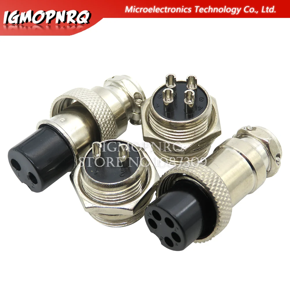 1Set GX16 2/3/4/5/6/7/8/9 Pin Male & Female 16mm ibuw Metal Circular Aviation Connector Socket Plug 2PIN 3PIN 4PIN 5PIN 6PIN