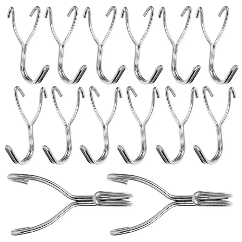 10Pcs Hardware Fastener Hanging Board Hole Hook 2.5cm/3.2cm Hole Distance Wall-Mounted Pegboard Plate Hook Steel Metal