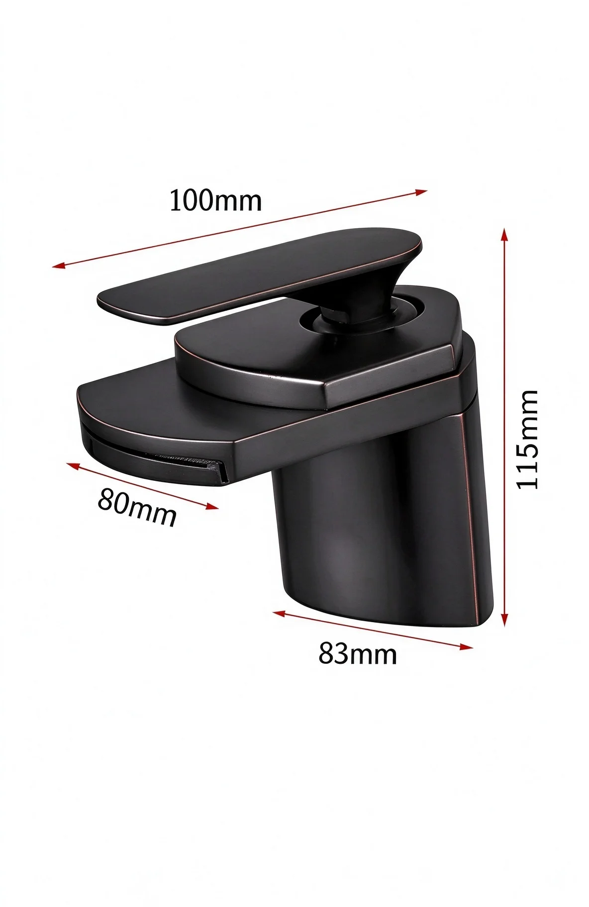 Waterfall Faucet Mixer Deck Mounted Basin Sink Tap Black Oil Rubbed Brass Taps Single Handle Bathroom Sink Faucet Nnf012