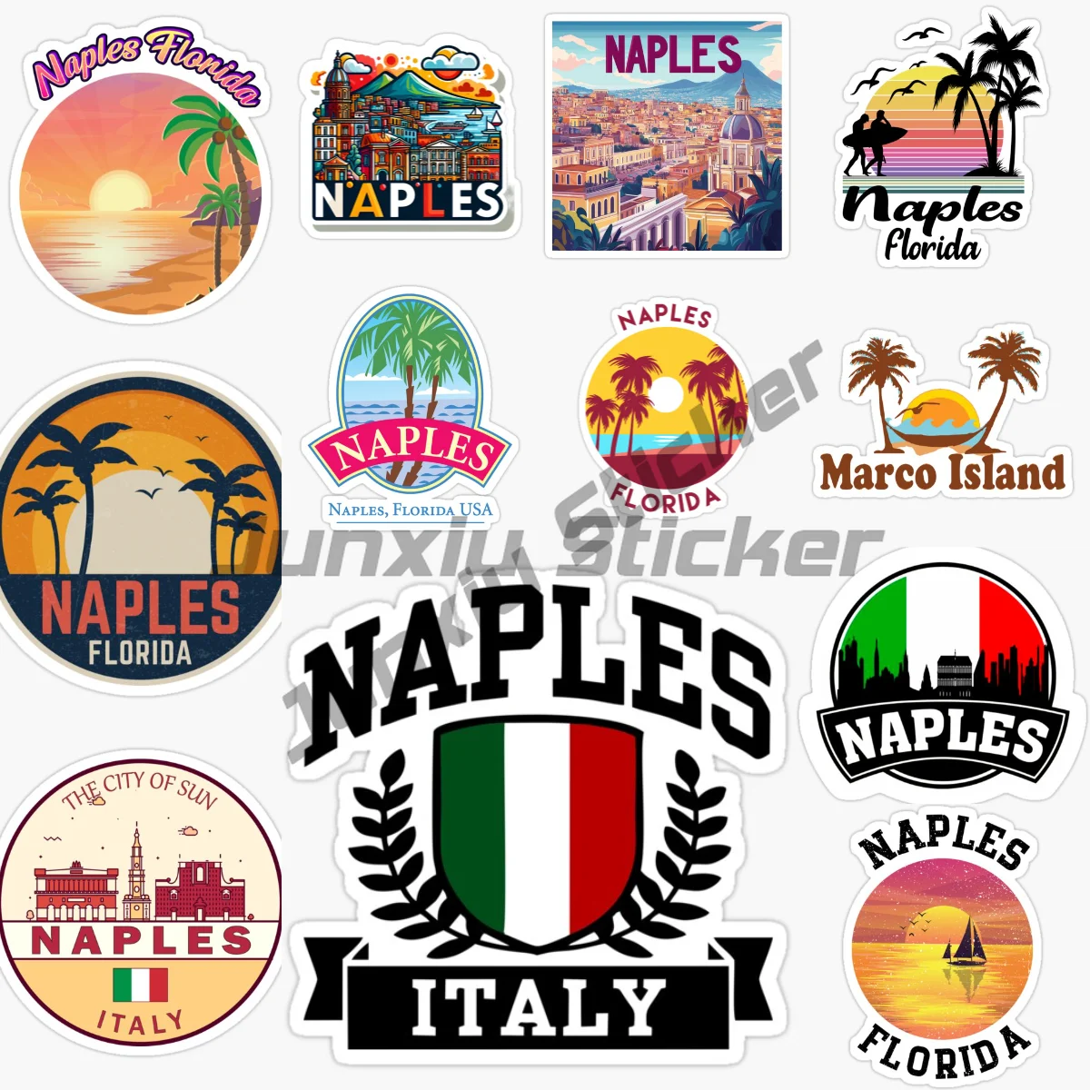 

ITALY NAPLES Car Stickers Vinyl Self-adhesive Waterproof Sunscreen Customizable Car Accessories Decals