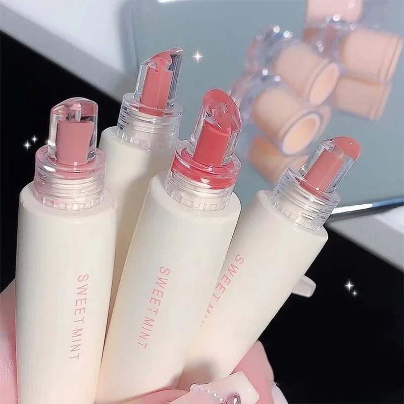 4Colors Crystal Jelly Lipgloss Liquid Lipstick Moisturizing Fine Flash Lipstick Lasting Waterproof No-stick Cup Lip Gloss Makeup