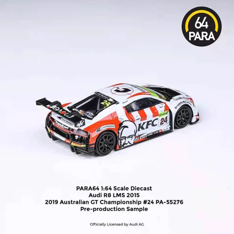 Para64 Diecast Scala 1:64 R8 LMS Simulazione in lega Modello di auto Collezione statica Decorato Regali di festa Giocattoli Regalo souvenir