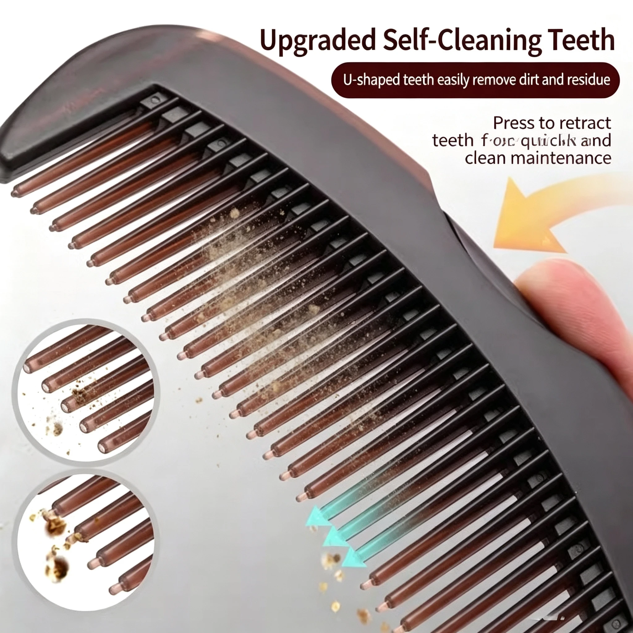 Portable Self‑Clean Oil‑Removing Hair Comb, Reusable No‑Wash Scalp Anti‑Itch Comb, Styling Tool for Oily Greasy Flat Hair