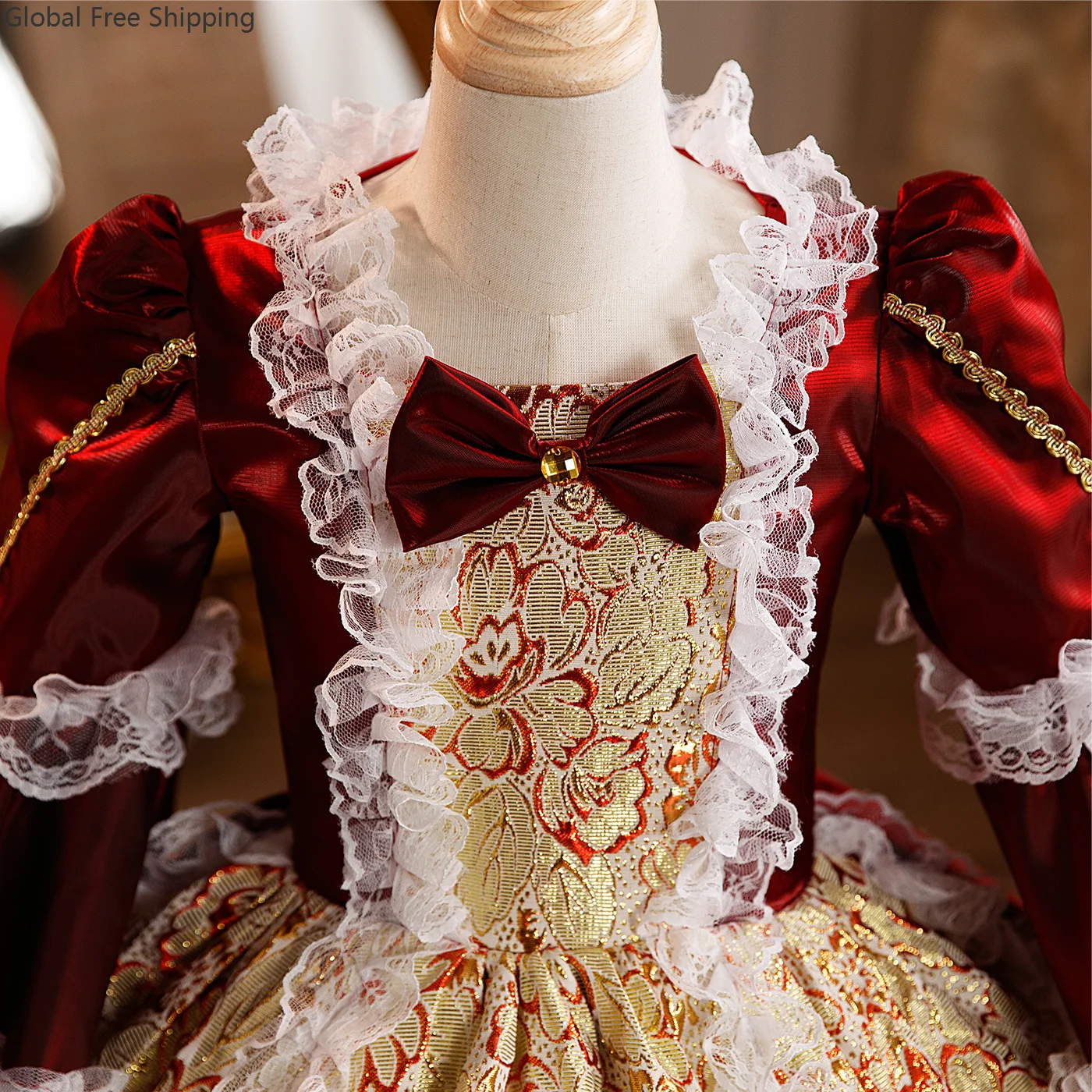 Höfliches Renaissance-Ballkleid im viktorianischen Stil für Kinder, Neujahrsbankett, Lolita-Abendkleid, Weihnachtsfeierkleid 2026
