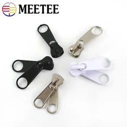 5Pcs Meetee 10# Zipper Head For Resin Zippers Puller Purse Double Side Zip Slider Zips Reapir Kit DIY Garment Sewing Accessories