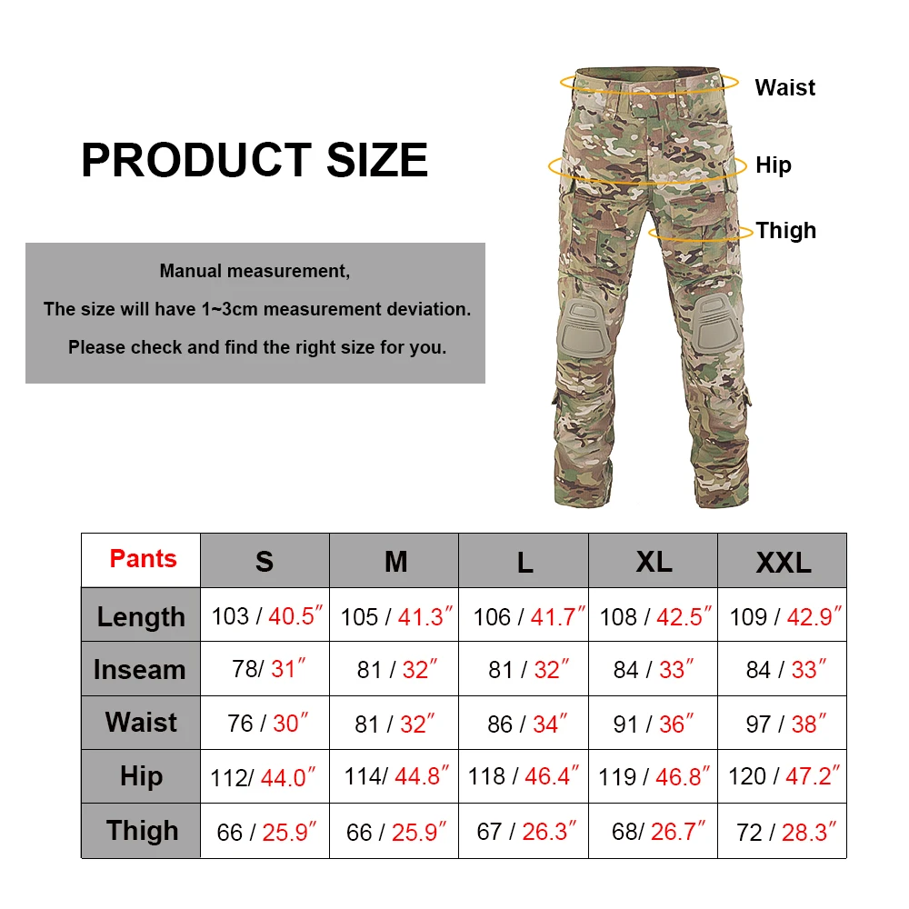 SINAIRSOFT G3 Kampfhose mit Knieschonern Taktische Hose MC Gen3 Outdoor Jagd Tarnkleidung – Detail 22