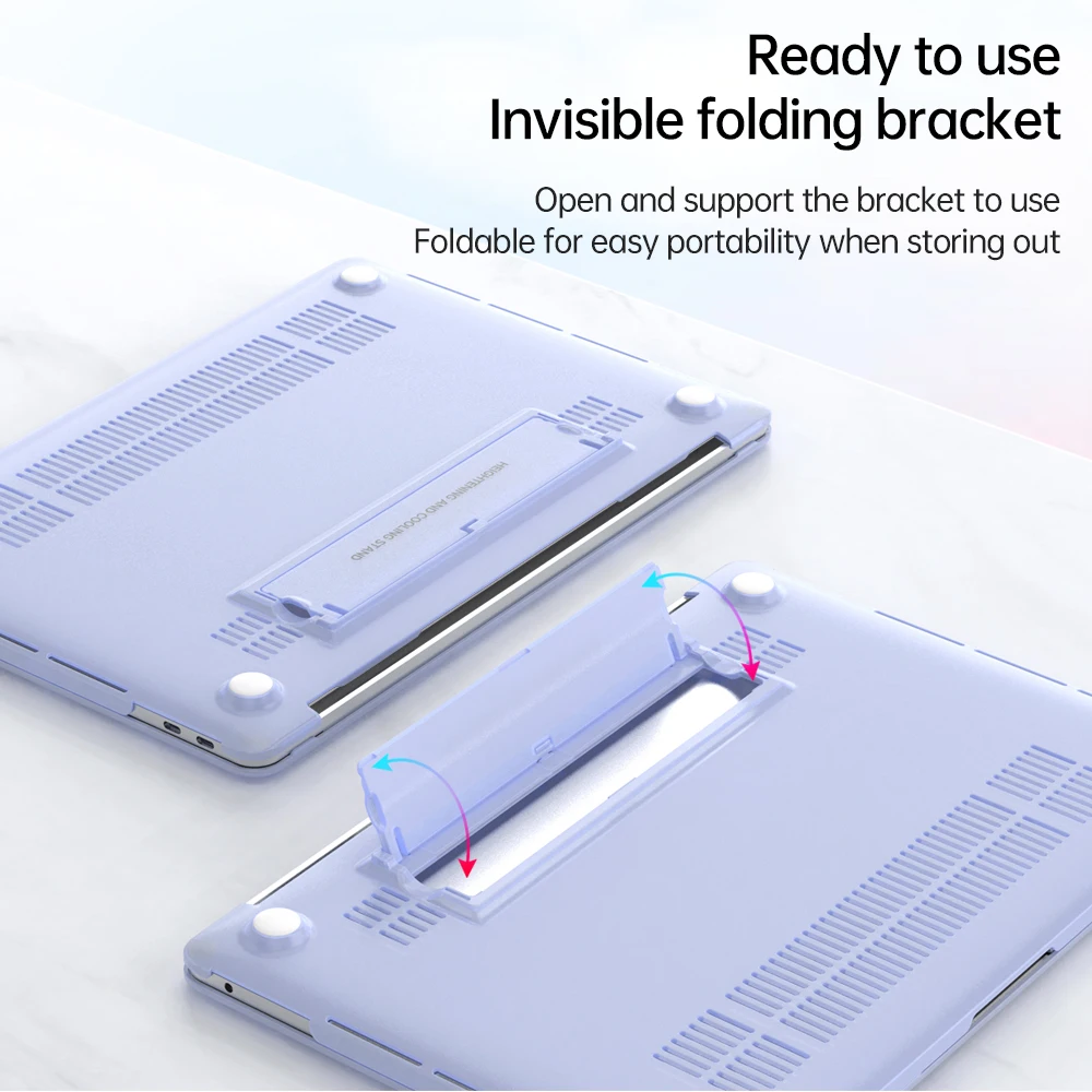 Support Stand Laptop Case For 2025 NEW Macbook Air M4 Chip Case Pro 13 A2338 Case For MacBook Pro 14 2024 Case Mac Air 13 A2337