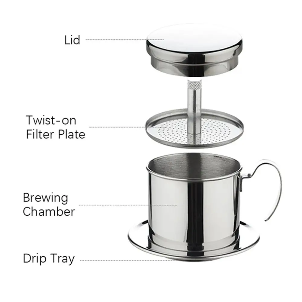 Stainless Steel For Office Home Traveling Manual Coffee Kitchen Coffee Brewing Tool Coffee Filter Strainer Pot Drip Brewer