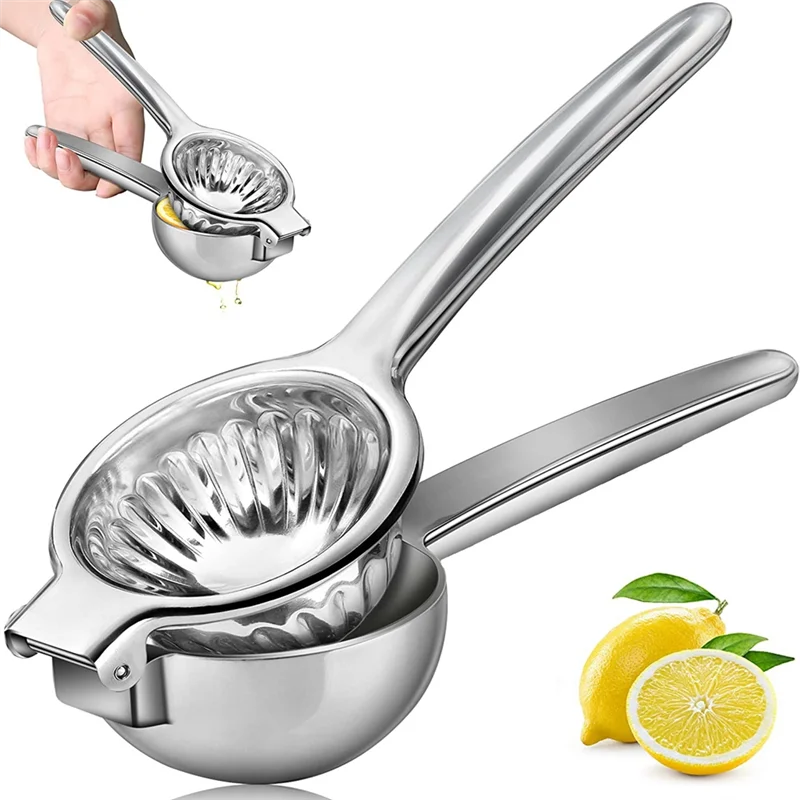 Lemon Squeezer, - Stainless Steel Extra Large Manual Lemon Juicer Squeezer with Solid Metal