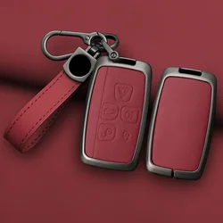 Car Zinc Alloy Leather Key Case Cover Holder For Land Rover Range Rover Discovery 5 Sport For JAGUAR XE XF XJ F PACE Accessories
