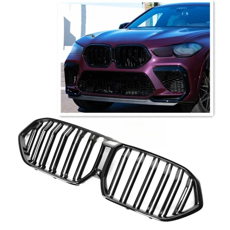 

Hot Sale G06 Car ABS Grill Glossy Black M Style Front Grille for X6 G06 2020+ Front Bumper Grille