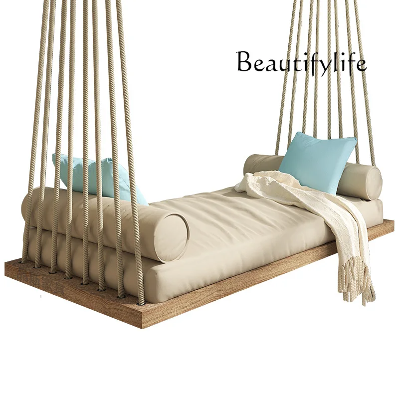 

Outdoor swing outdoor hanging basket household solid wood single double swing indoor hammock rattan chair household