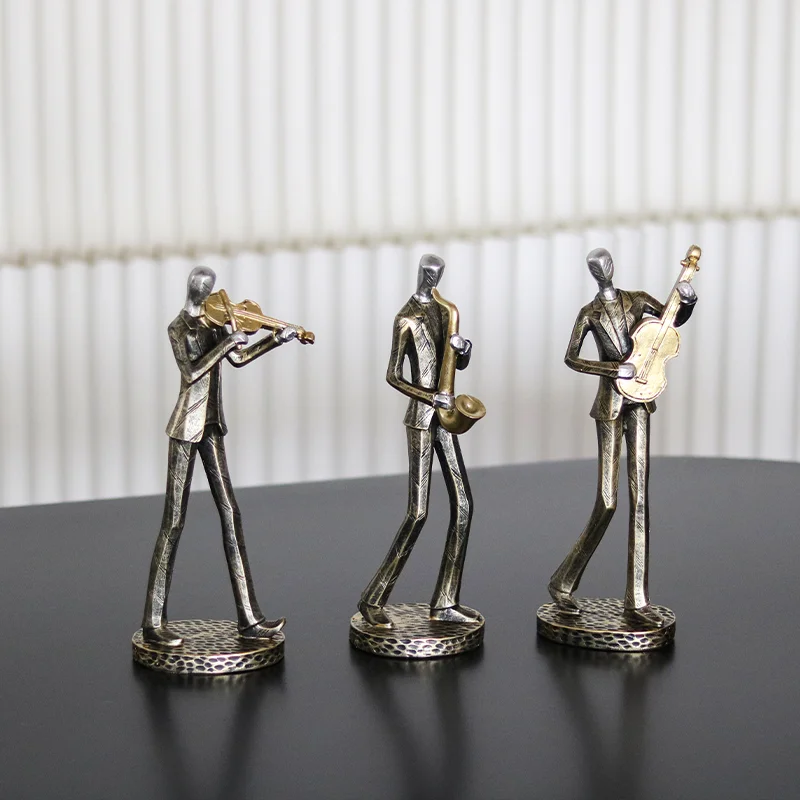 

Modern Art Deco Resin Sculpture Figures Abstract Musician Statues for Home Decoration Anniversary Gift Music Player Figurines