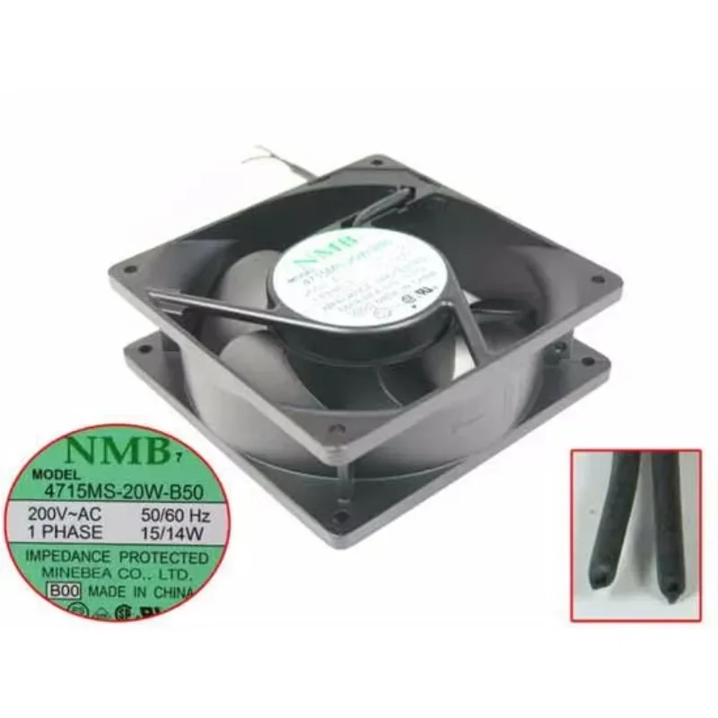 NMB-MAT 4715MS-20W-B50 AC 200V 15W 120x120x38mm Server Cooling Fan