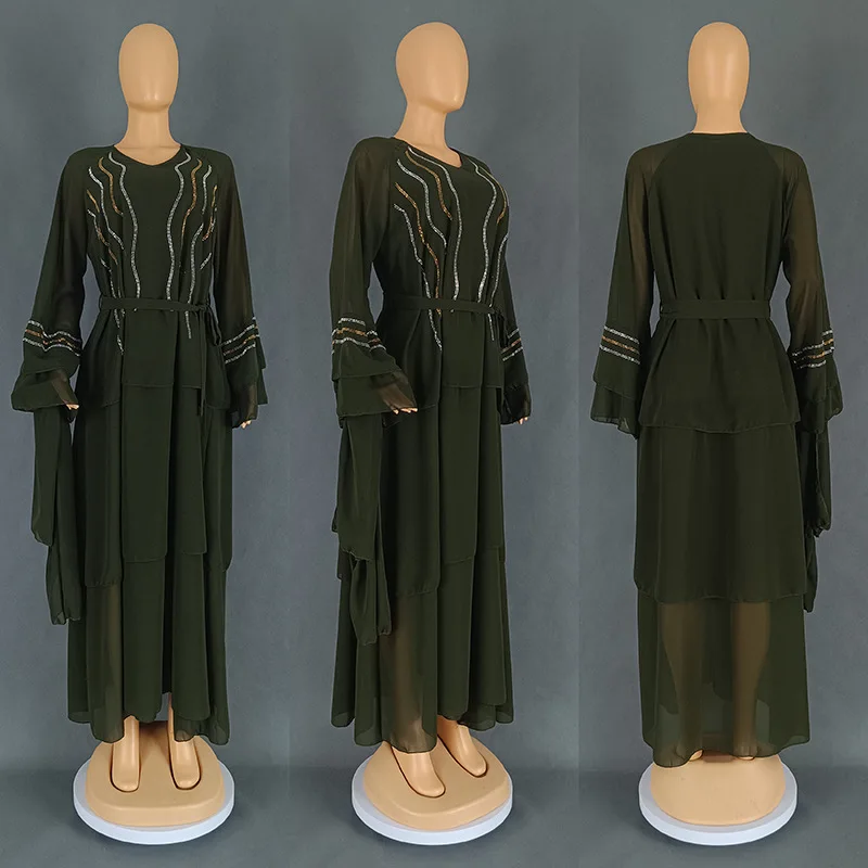 2024 Ramadan Abaya Dubai Kaftan muslimischen Kleid Party Abendkleider für Frauen Femme Kaftan Abaya Kleid mit Hijab Kleider Outfits