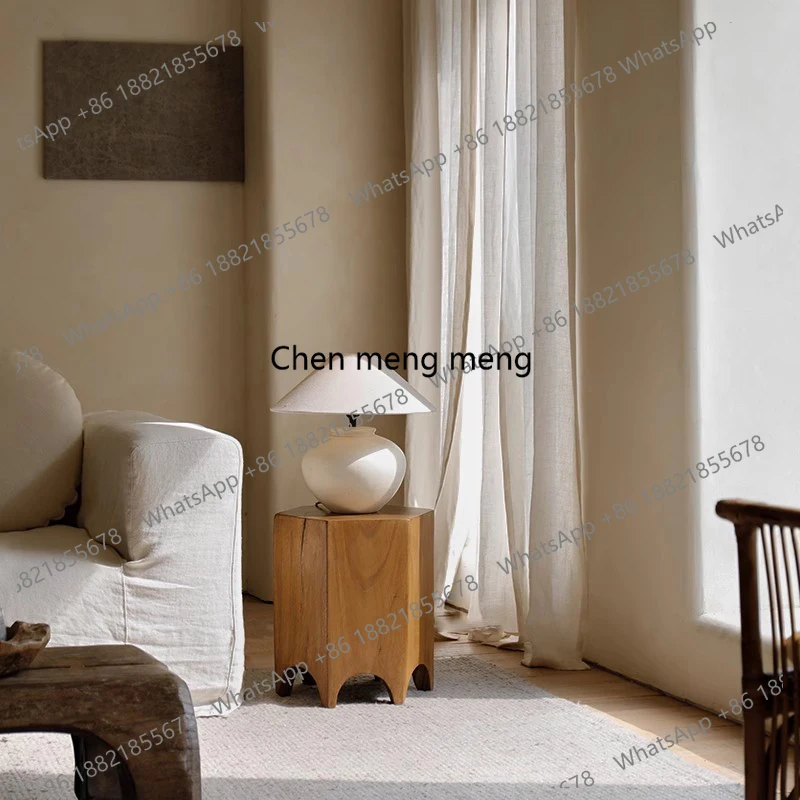 Whole wood creative stump sofa side few solid wood piers bedside stool Japanese style wabi sandy wind furniture